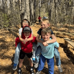 Children blowing bubbles