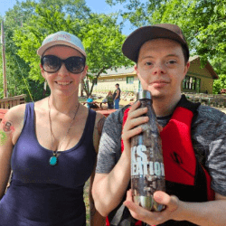 Happy children showing off projects at preschool